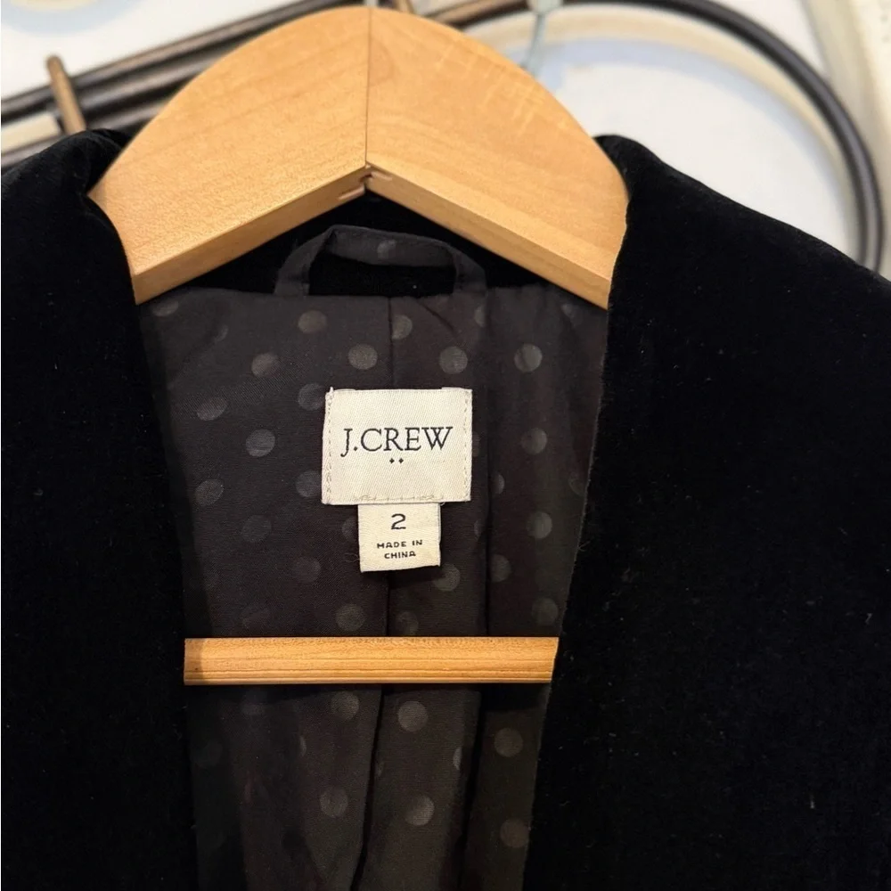 J. Crew Velvet Shawl Collar Blazer Black Size 2, XS